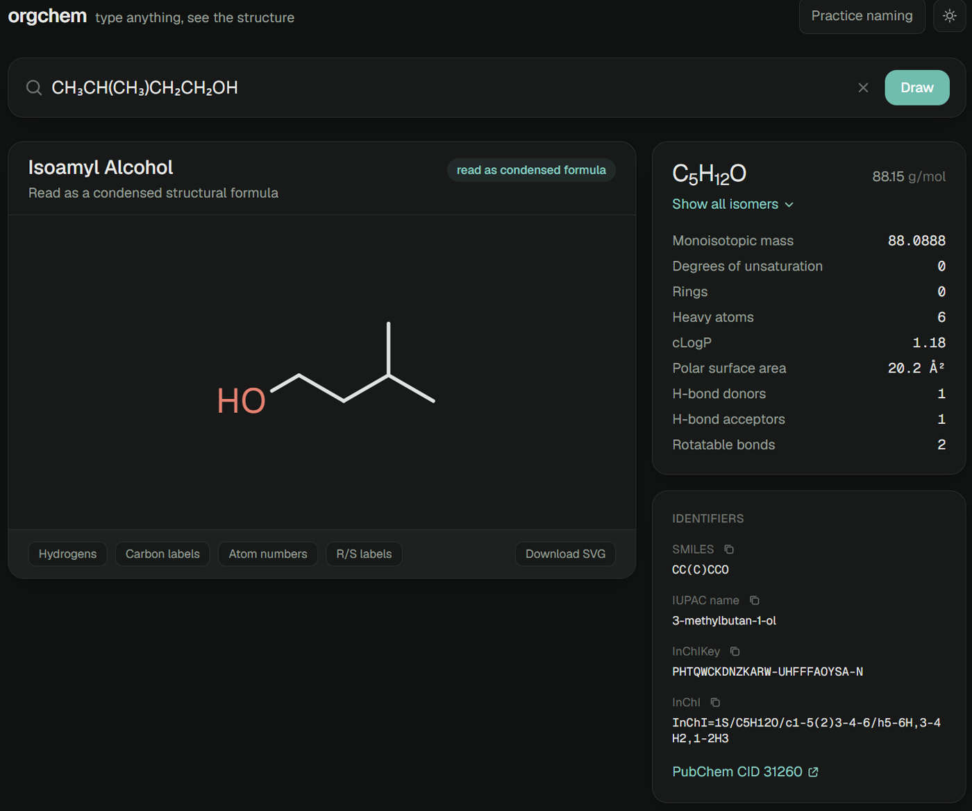orgchem screenshot 2
